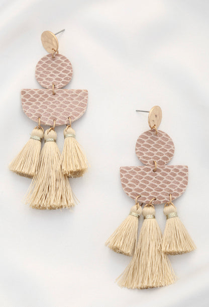 Tassel Post Drop Earrings