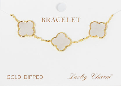 Four Leaf Flower Charm Bracelet