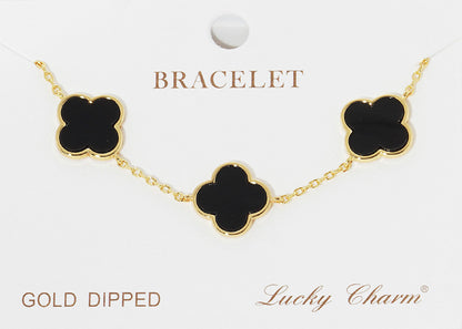 Four Leaf Flower Charm Bracelet