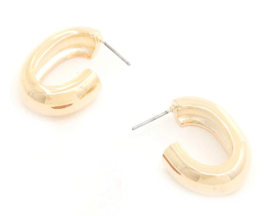 Polished Oval Hoop Earrings