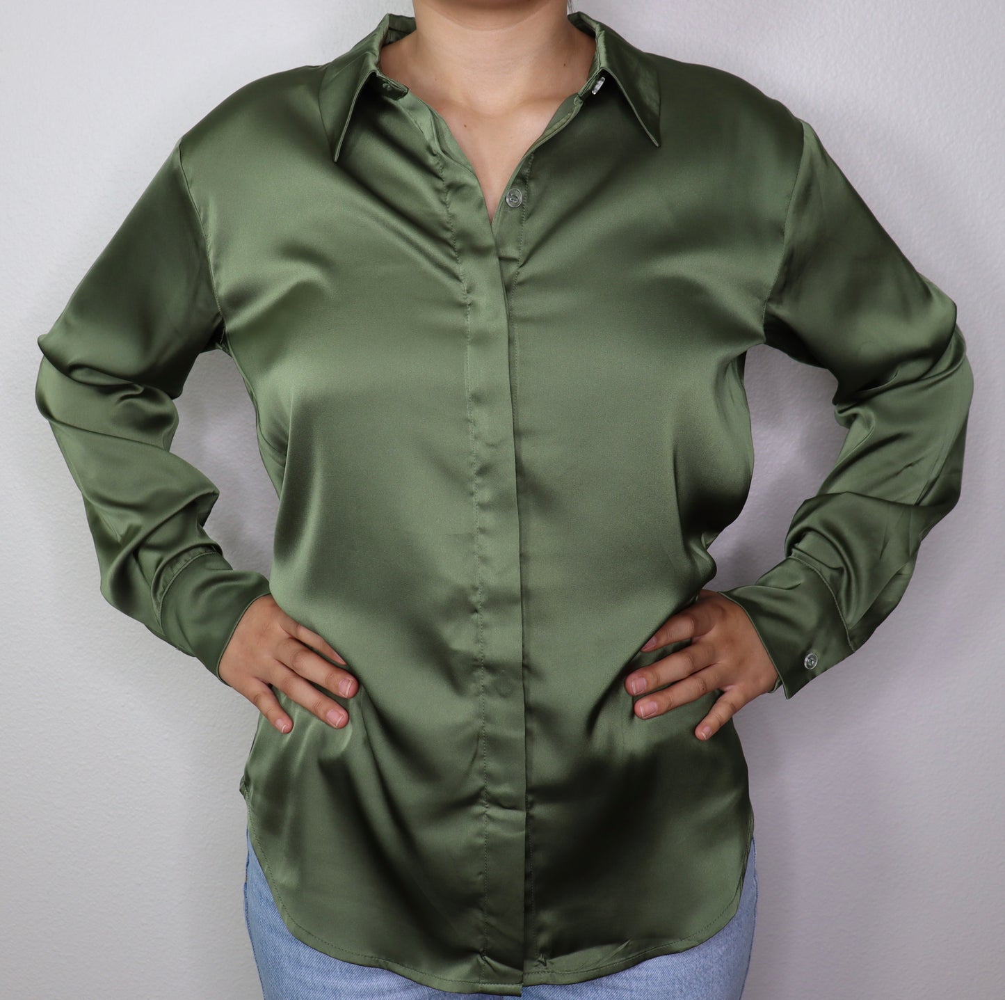 Satin Long Sleeve Blouse