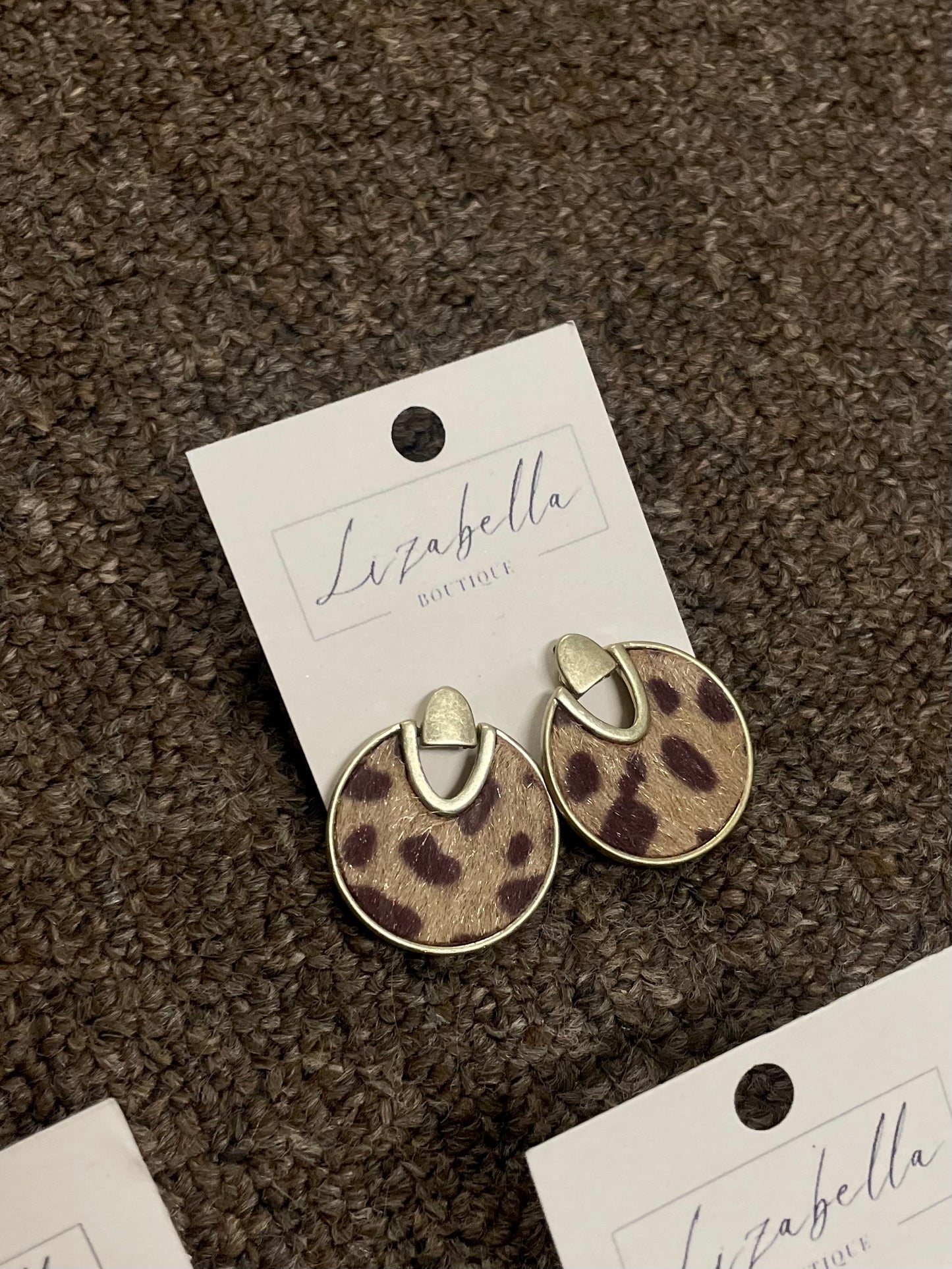 Circle Cheetah Print Earrings