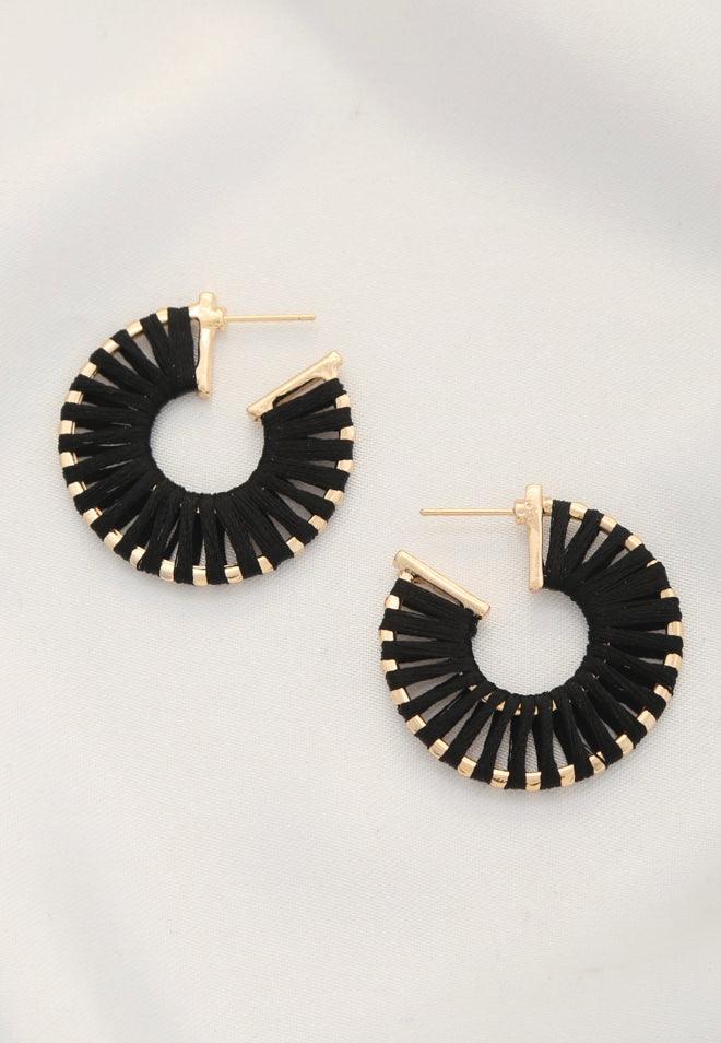 Thread Wrap Open Hoop Earrings