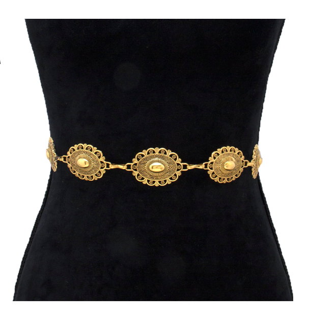 Oval Flower Chain Belt