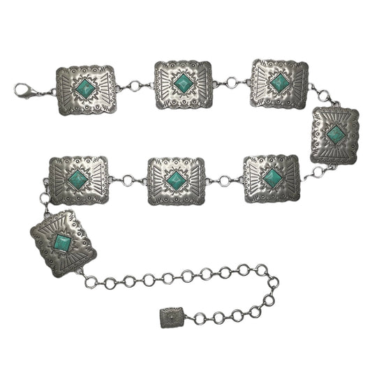 Western Turquoise Square Belt