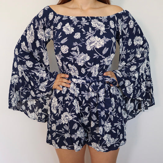 Off The Shoulder Floral Romper