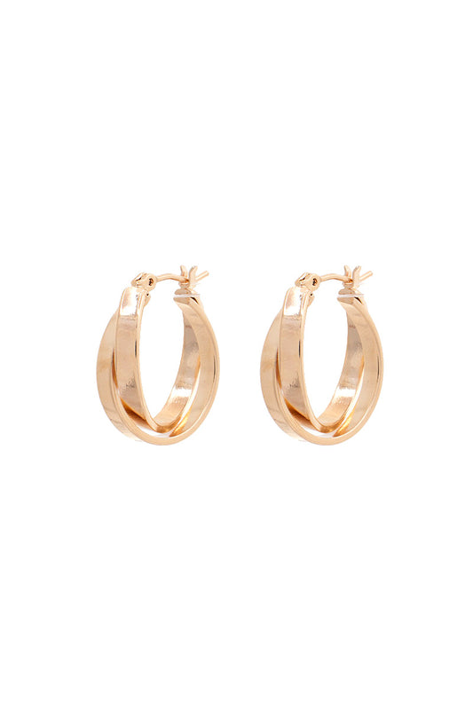 Gold Dipped Double Circle Earrings